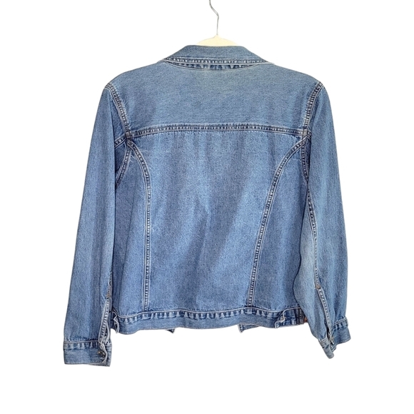 Ponytails Girls Button-Up Denim Jacket Butterfly Rainbow Embroidered Size 14/16 - Picture 2 of 9